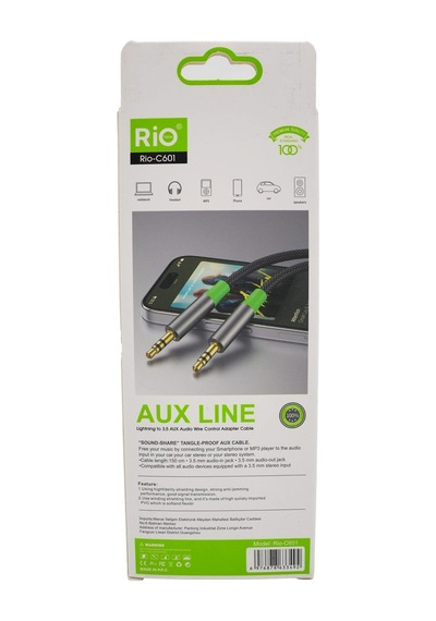 Rio Tech Rio-c601 Lightning To 3.5mm Aux Ses Kablosu - Tangle Proof, Yüksek Koruma
