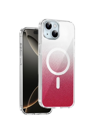 Onegif Apple Uyumlu iPhone 14 Sora Simli Magsafe Kapak - Kırmızı 00