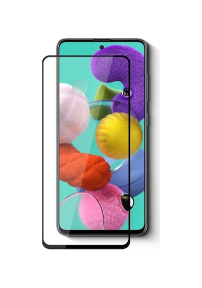 Samsung Galaxy Uyumlu A51 Siyah 5D Tam Kaplayan Ekran Koruyucu Cam