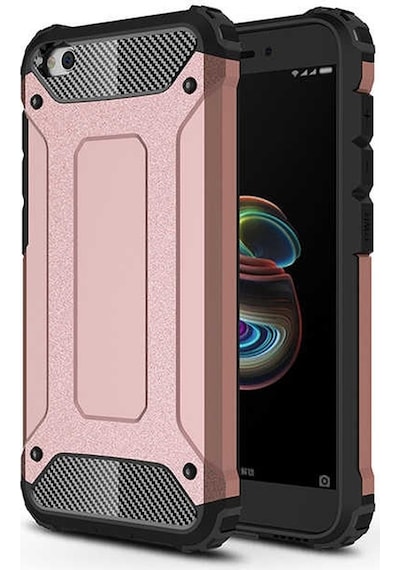 Kilifone - Xiaomi Uyumlu Redmi Go - Kılıf Çift Katman Zırh Tank Crash Military Kapak - Rose Gold
