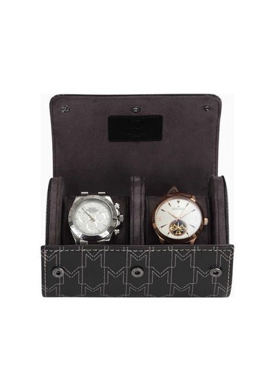 Modalo Optimus Watch Roll, 6 Saat Için Mikroleder Seyahat Kutusu Saat Kutuları Siyah