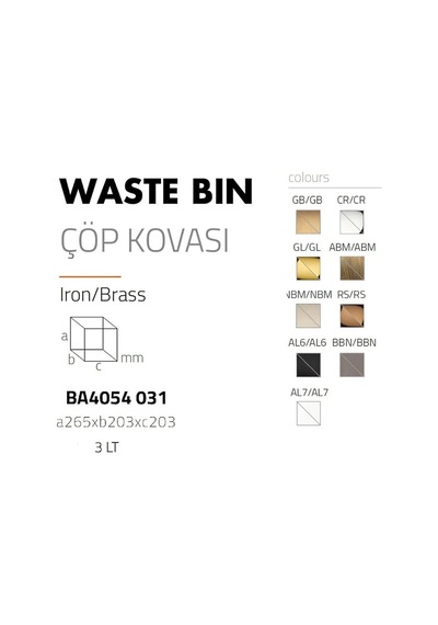 Tr Pedallı Beyaz Çöp Kovası 3 Lt Beyaz Renk 265x203x203 Mm Diğer
