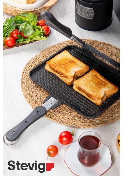 Usta Tostçu Granit Döküm Ocak Üstü El Tost Makinesi St-101