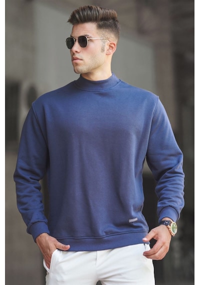 Madmext Madmext Lacivert Balıkçı Yaka Sweatshırt 5301-lacivert Lacivert