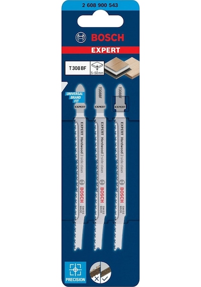 Bosch Expert Hardwood 2-Side Clean T 308 Bf Dekupaj Testere Bıçağı 3 Parça - 2608900543