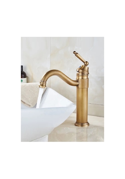 Rena Design Rustik Antik Lavabo Bataryası Banyo Çanak Musluğu Eskitme Osmanlı Lavabo Armatür Otantik Bakır Inox