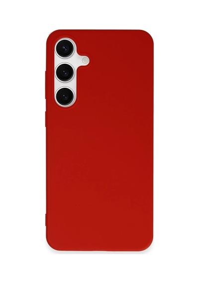 Samsung Uyumlu Galaxy S24 Plus Uyumlu Kılıf First Silikon - Kırmızı