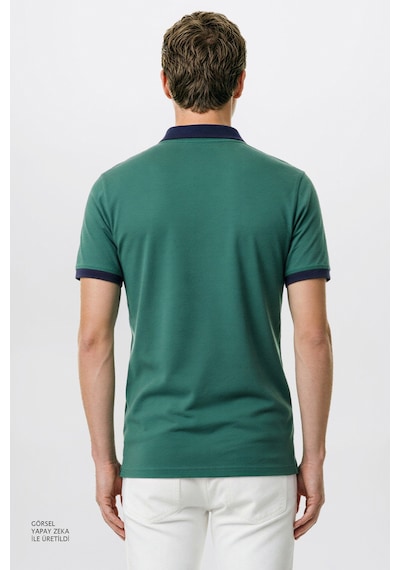 AC&Co / Altınyıldız Classics Erkek Yesıl Lacı %100 Pamuk Slim Fit Dar Kesim Polo Yaka Tişört AC&Co / Altınyıldız Classics Erkek Yesıl Lacı %100 Pamuk Slim Fit Dar Kesim Polo Yaka Tişört