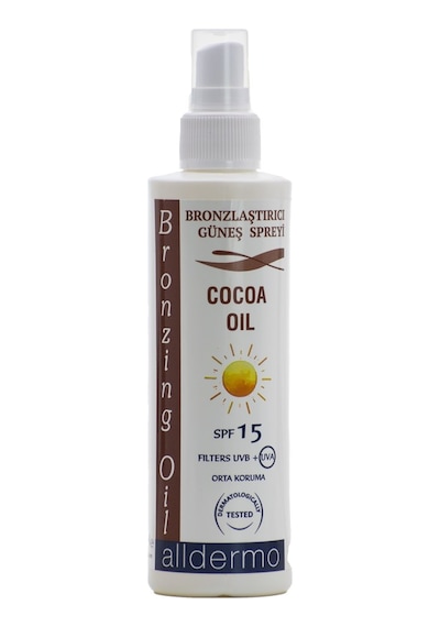 Alldermo Kakao Yağı Özlü SPF 15 Bronzlaştırıcı Güneş Spreyi 200 ML