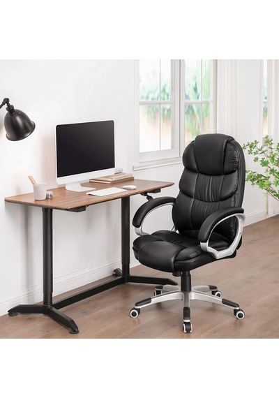 Ayrex Yüksek Arkalıklı Ofis Koltuğu, Yönetici Koltuğu, Masa Koltuğu, Yükseklik Ayarı, Siyah, 67 X 66 X 114 Cm O Genel
