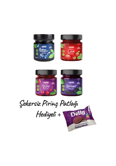 Harras Karadut-çilek-yaban Mersini-vişne Reçeli İlave Şekersiz Glutensiz 275 Gr X 4 Adet