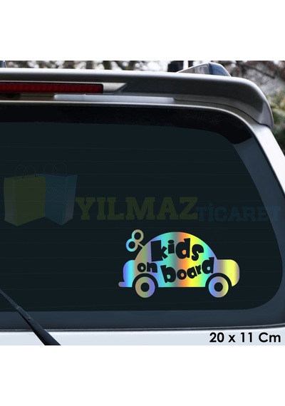 Arabada Bebek Var Baby On Board Hologram Oto Araba Sticker Etiket
