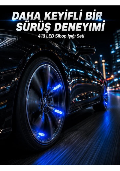 4'lü Led Sibop Işığı Hareket Sensörlü Araç Lastik Sibop Lambası Diğer