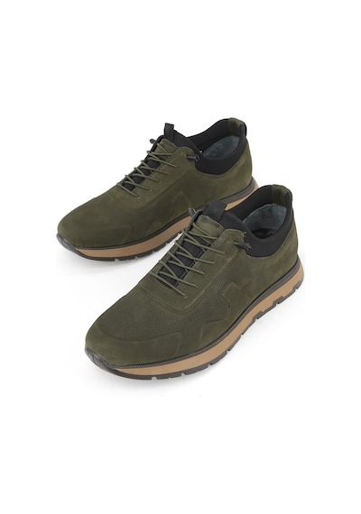 Ziya, Erkek Hakiki Deri Sneaker 1531037z24112 Haki 1531037z24112 610 Haki