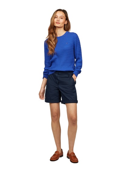 Tommy Hilfiger Co Blend Gmd Chıno Short Kadın Mavi Şort - Ww0ww42457 Mavi