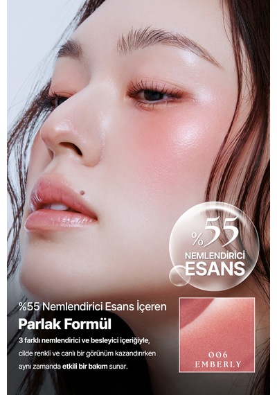 Hafif Yapılı, Ciltle Bütünleşen Parlak Bitişli Likit Allık Muzıgae Mansıon Objet Blush 006 Emberly 27209565