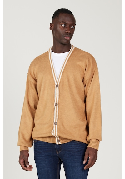 AC&Co / Altınyıldız Classics Erkek Karamel-ekru Standart Fit Normal Kesim V Yaka Triko Hırka Karamel - Ekru AC&Co / Altınyıldız Classics Erkek Karamel-ekru Standart Fit Normal Kesim V Yaka Triko Hırka Karamel - Ekru