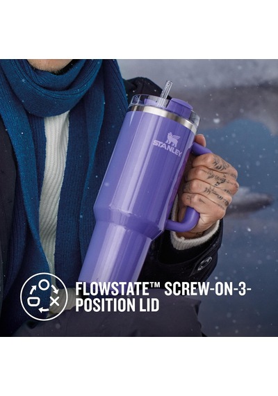 Quencher H2.0 Flowstate Pipetli Termos Bardak 1.18 Litre - Parlak Mor Dahlia Shimmer Paslanmaz Çelik Çok Renkli