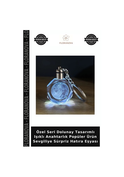 Özel Seri Dolunay Tasarımlı Işıklı Anahtarlık Popüler Ürün Sevgiliye Sürpriz Hatıra Eşyası
