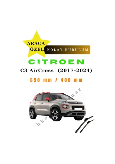Citroen C3 Aircross 2017-2024 Araca Özel Silecek Ön İki