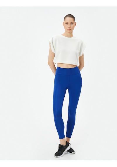 Koton Spor Crop Kolsuz Tişört Düşük Omuz Rahat Kesim Bisiklet Yaka Beyaz 4sak10301nk Beyaz