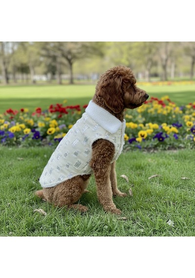 Kedi - Köpek İçi Polarlı Dışı Payetli Kışlık Kot Ceket - Mont - Yağmurluk - Yelek -kıyafet