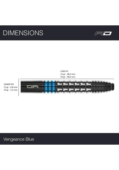 Red Dragon Vengeance Blue % 90 Tungsten Çelik Uçlu Dart Oku