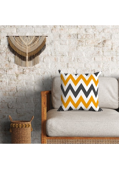 Zigzag Desenli Dekoratif Minder Kılıfı 60 x 60 cm