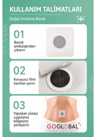 Doğal Bakım Bandı Kol Ve Karın Bölgesi İçin Yapışkan Bakım Bandı 30 Adet Günlük Kullanım