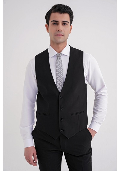 Efor Slim Fit Çift Yırtmaç %97 Yün Esnek Siyah Yelekli Klasik Takım Elbise Tk 937 Siyah Efor Slim Fit Çift Yırtmaç %97 Yün Esnek Siyah Yelekli Klasik Takım Elbise Tk 937 Siyah
