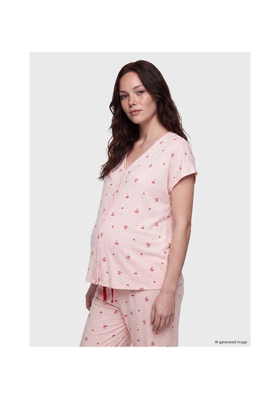 Lcw Dream Pembe V Yaka Desenli Kadın Pijama Takım