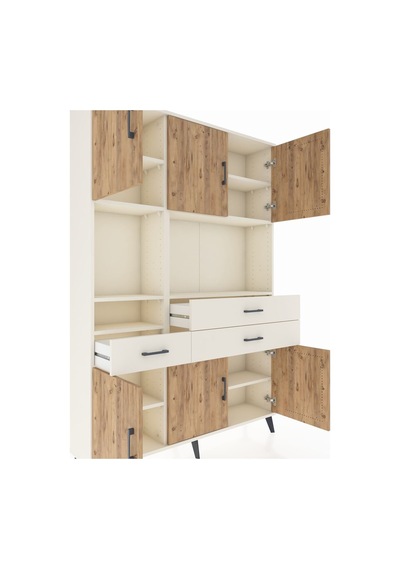 Arges Dolap 9 Raflı 3 Çekmeceli 6 Kapaklı 132x30x195 Aytaşı-ç... Aytaşı