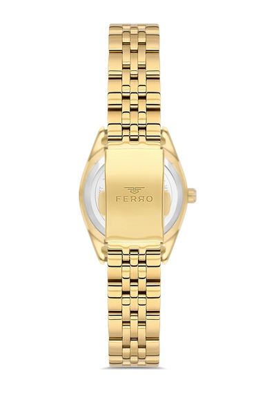 Ferro Fl21618a-b Quartz Çelik Sarı 28 Mm Kadın Kol Saati