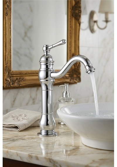 Çanak Rustik Lavabo Bataryası Krom Uzun Krom