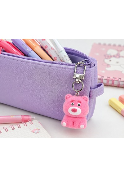 Pinky Bear Tüylü Peluş Charm Anahtarlık Sevimli Ayıcık Çanta Aksesuarı Hediye