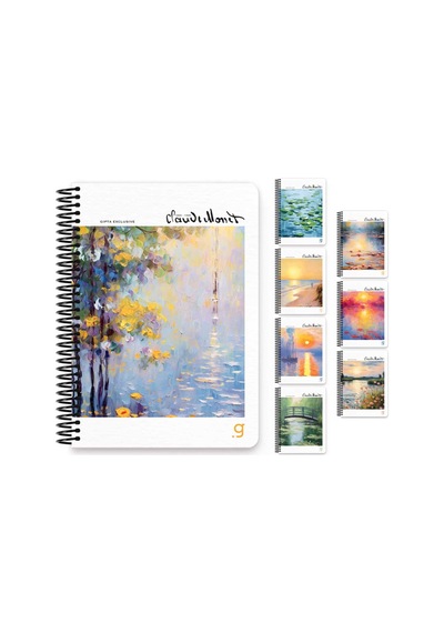 Gıpta Monet Spiralli Sert Kapak Defter 17x24 100 Yp Çiz. 7005 Çok Renkli