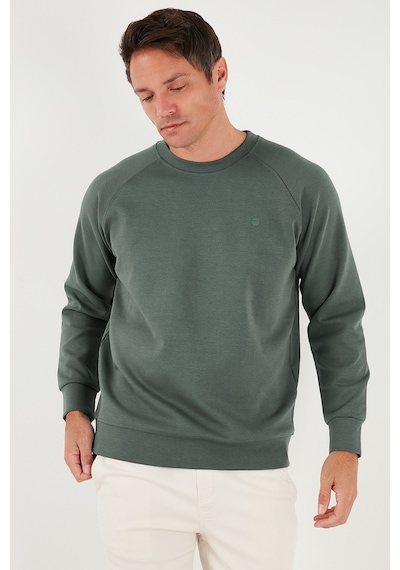 Buratti Streç Pamuklu Relaxed Fit Bisiklet Yaka Erkek Sweat 5901210 Haki