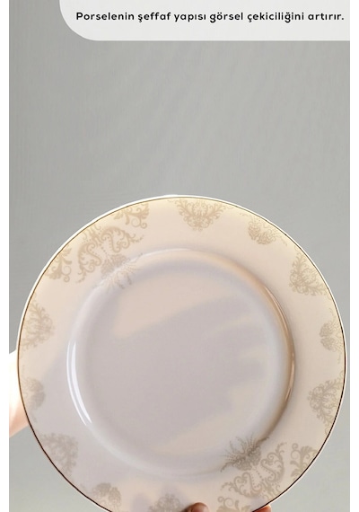 Emsan Elegance Bone Siena 53 Parça 12 Kişilik Yemek Takımı Gold Altın