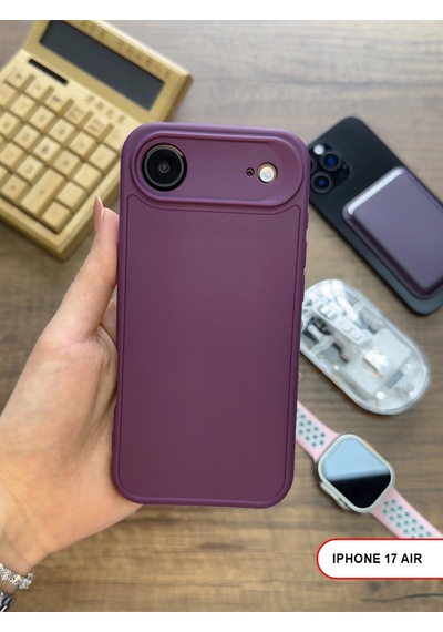 Apple iPhone 17 Air Uyumlu Kamera Korumalı Darbeye Dayanıklı Renk Atmayan Keep Silikon Kılıf Mor