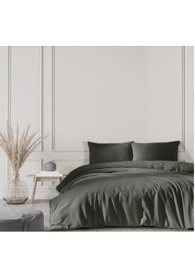 Majoli Stone Washed Çift Kişilik Nevresim Takımı Solid Desenli
