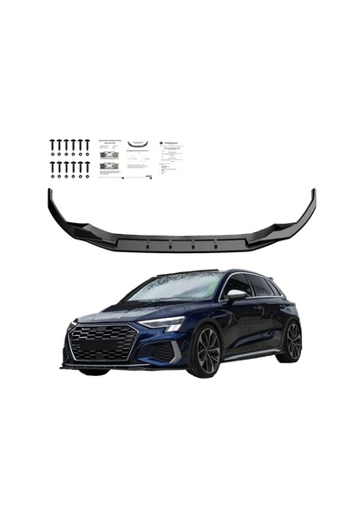 Audi A3 S-line / S3 2020-2024 Ön Lip Piano Black Ön Tampon Alt Eki