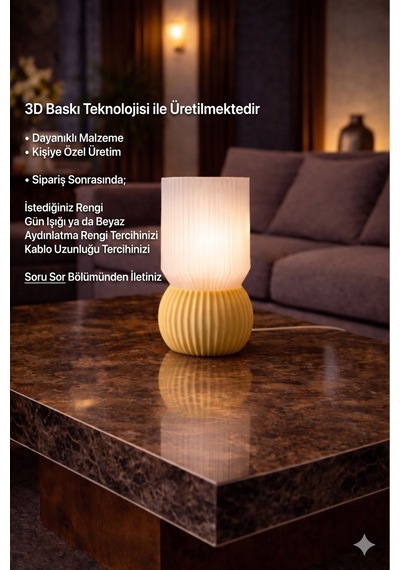 Nexo Model - Led Abajur - Masa Lambası - Usb 5v İle Çalışır - Slim Led Aydınlatması Dahildir - Dekoratif Lamba - Renk Seçenekli Çok Renkli