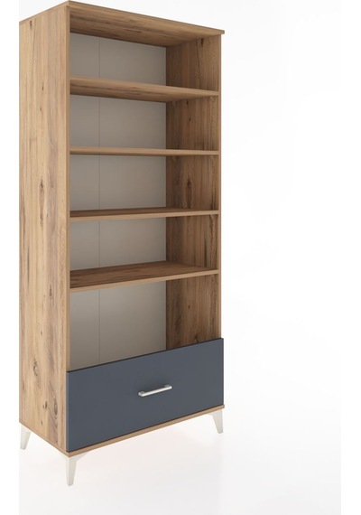 Hyperion Dolap 4 Raflı Tek Çekmeceli 88x44x195 Çam-antrasit Atlas Çam