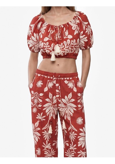 Koton Viskon Salda Kumaş Cepli Floral Desenli Bol Paça Pantolon Kiremit Desenli 6sak40151ew Kdm Koton Viskon Salda Kumaş Cepli Floral Desenli Bol Paça Pantolon Kiremit Desenli 6sak40151ew Kdm
