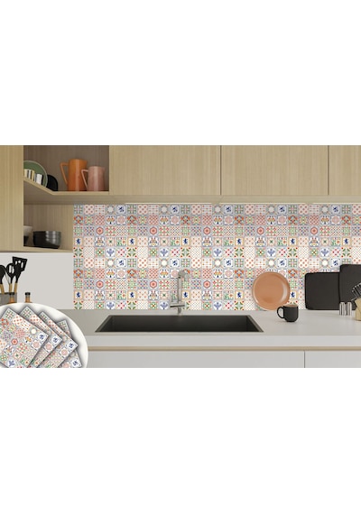 Tink Kendinden Yapışkanlı Modern Karo Desenli Pvc Karo 30x30 Cm