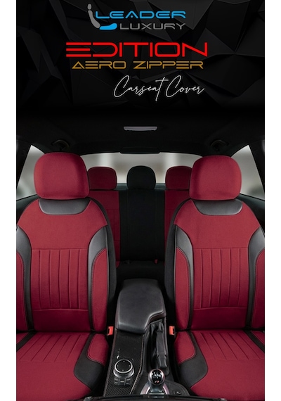 Renault 11 Flash Uyumlu Lüx Deri Detaylı Tay Tüyü Oto Koltuk Kılıfı Ön Arka Takım Edition Serisi Bordo