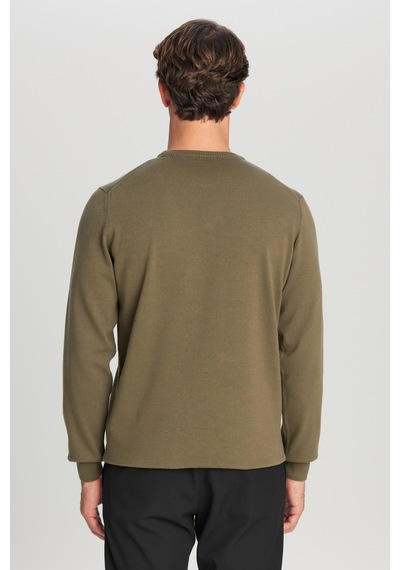 AC&Co / Altınyıldız Classics Erkek Hakı Pamuklu Standart Fit Normal Kesim Bisiklet Yaka Triko Kazak Haki AC&Co / Altınyıldız Classics Erkek Hakı Pamuklu Standart Fit Normal Kesim Bisiklet Yaka Triko Kazak Haki