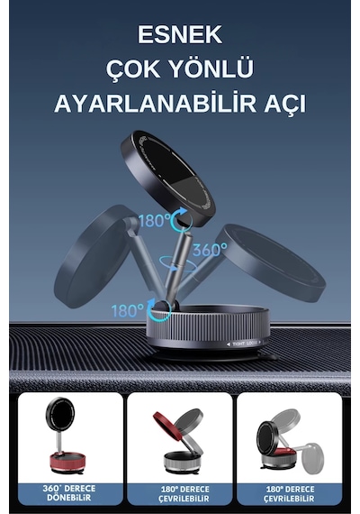 Wearfitpro Her Alana Uyumlu 360 Derece Dönebilen Çok Açılı Magsafe Özellikli Güçlü Telefon Tutucu Beyaz