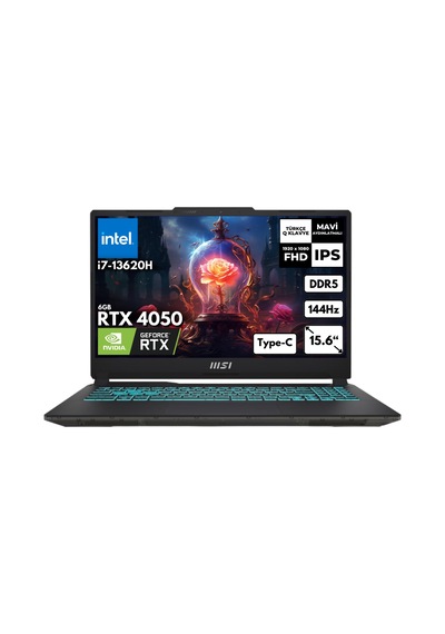 MSI Cyborg 15 A13VE-897XTRHMF89 i7-13620H 48 GB 4 TB SSD RTX4050 6 GB 15.6" W10H Dizüstü Bilgisayar