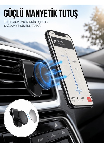 Kalorifer Izgaralı Manyetik Telefon Tutucu Sarsıntı Geçirmez Ye